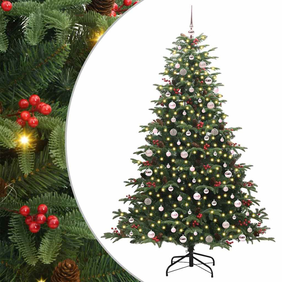 Kunstkerstboom Groen 240 cm PVC en Metaal en Plastic