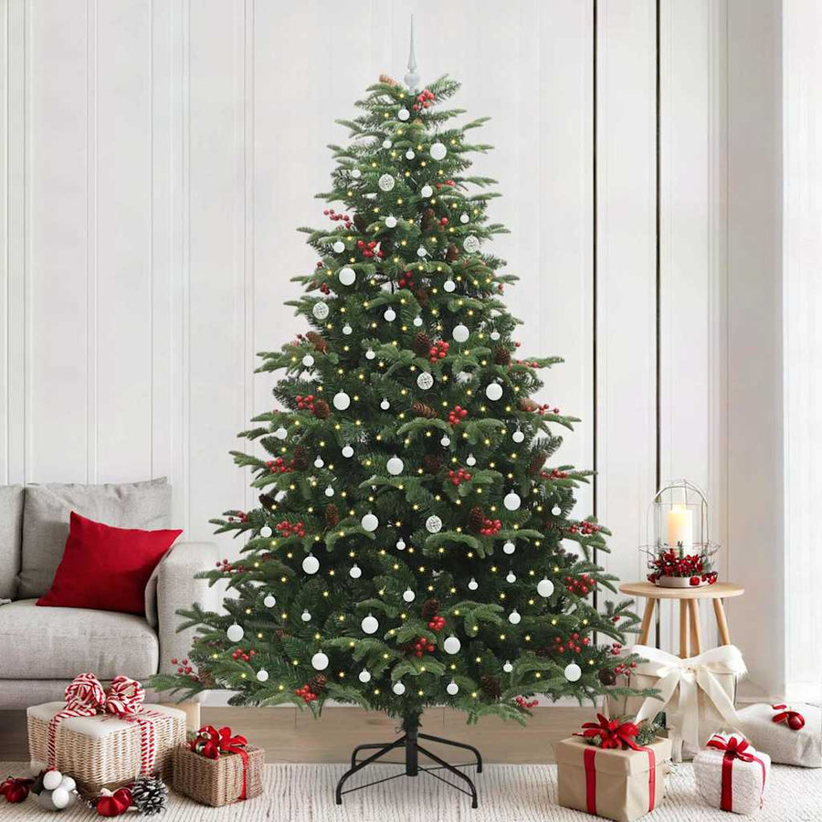 Kunstkerstboom Groen 240 cm PVC en Metaal en Plastic