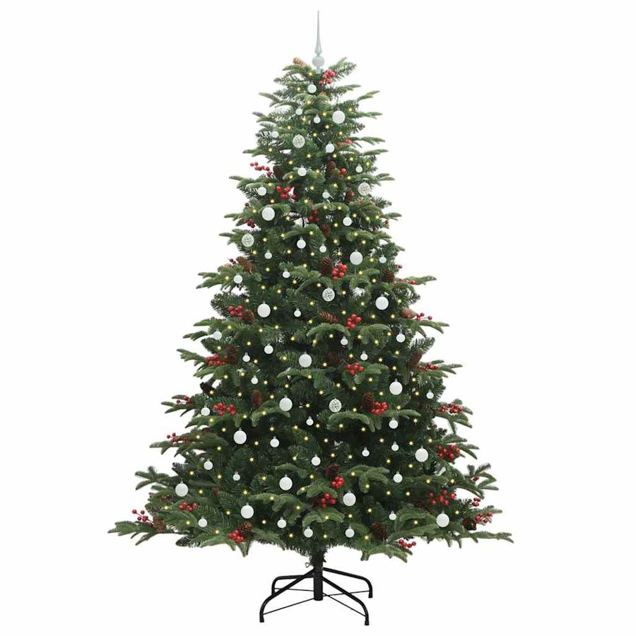 Kunstkerstboom Groen 240 cm PVC en Metaal en Plastic