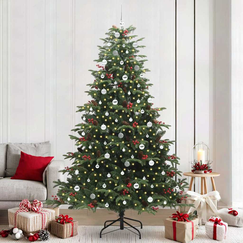Kunstkerstboom Groen 240 cm PVC en Metaal en Plastic