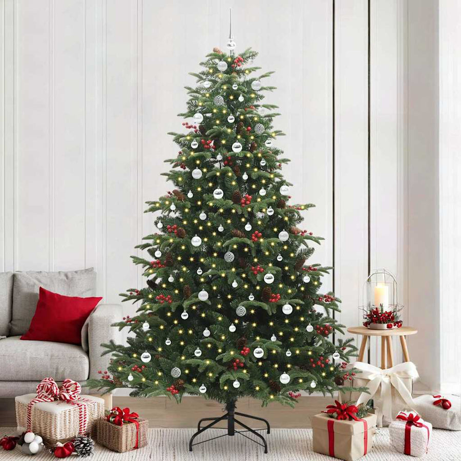 Kunstkerstboom Groen 240 cm PVC en Metaal en Plastic