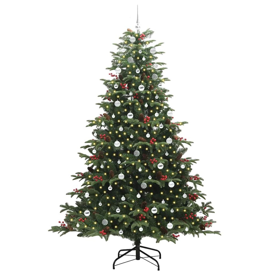 Kunstkerstboom Groen 240 cm PVC en Metaal en Plastic