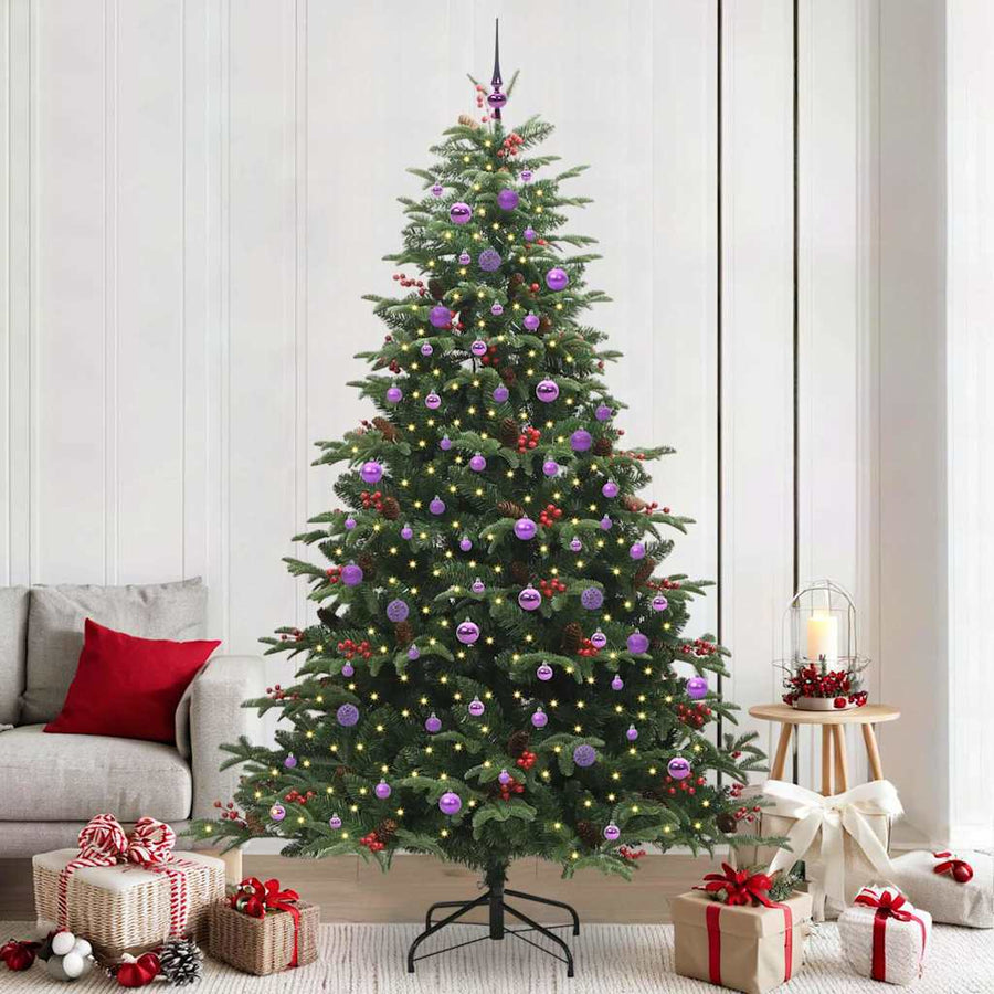Kunstkerstboom Groen 240 cm PVC en Metaal en Plastic