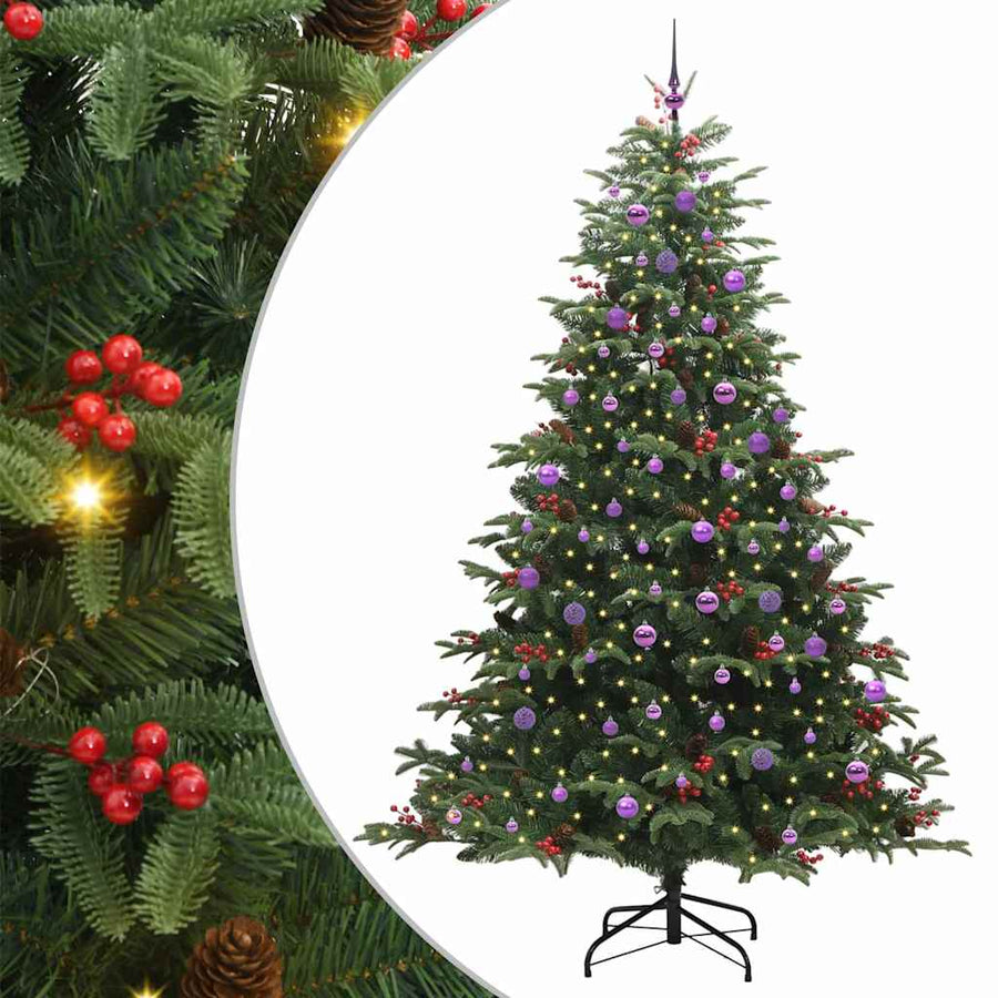 Kunstkerstboom Groen 240 cm PVC en Metaal en Plastic