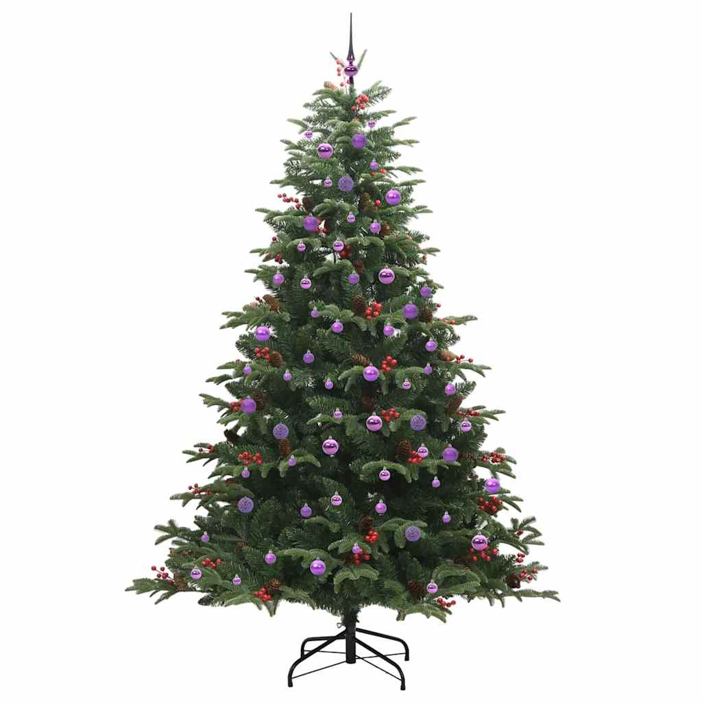 Kunstkerstboom Groen 240 cm PVC en Metaal en Plastic