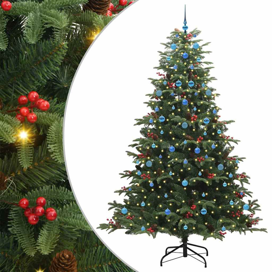 Kunstkerstboom Groen 240 cm PVC en Metaal en Plastic