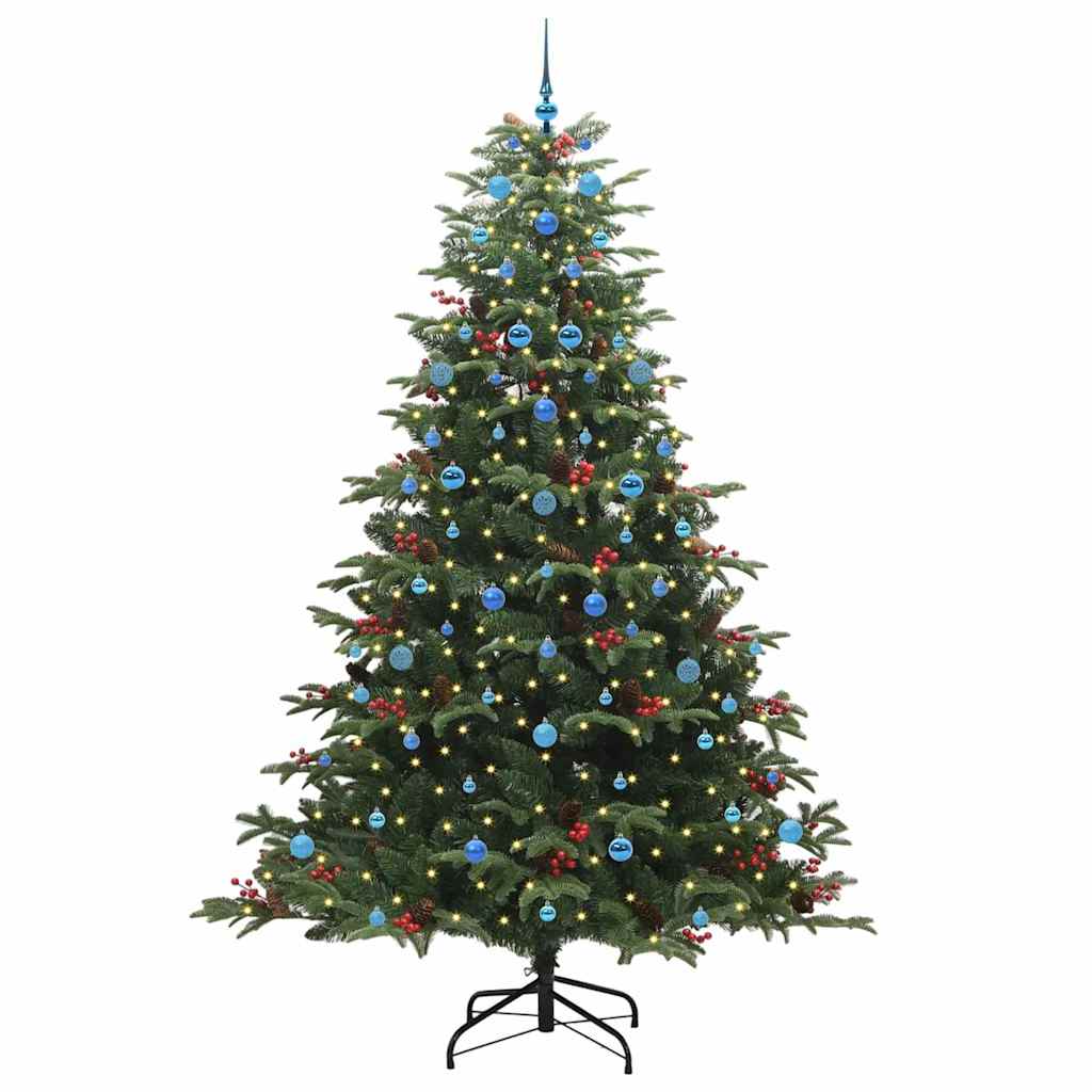 Kunstkerstboom Groen 240 cm PVC en Metaal en Plastic
