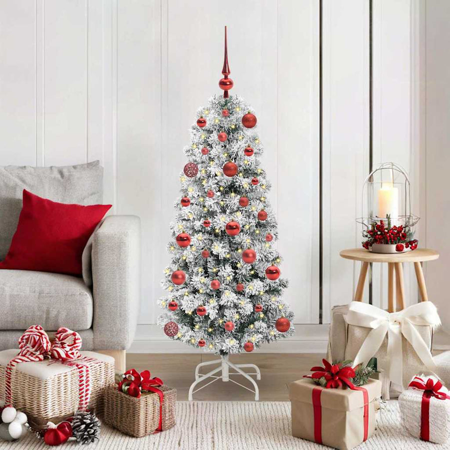 Kunstmatige Inklapbare Kerstboom Groen en wit 120 cm PVC