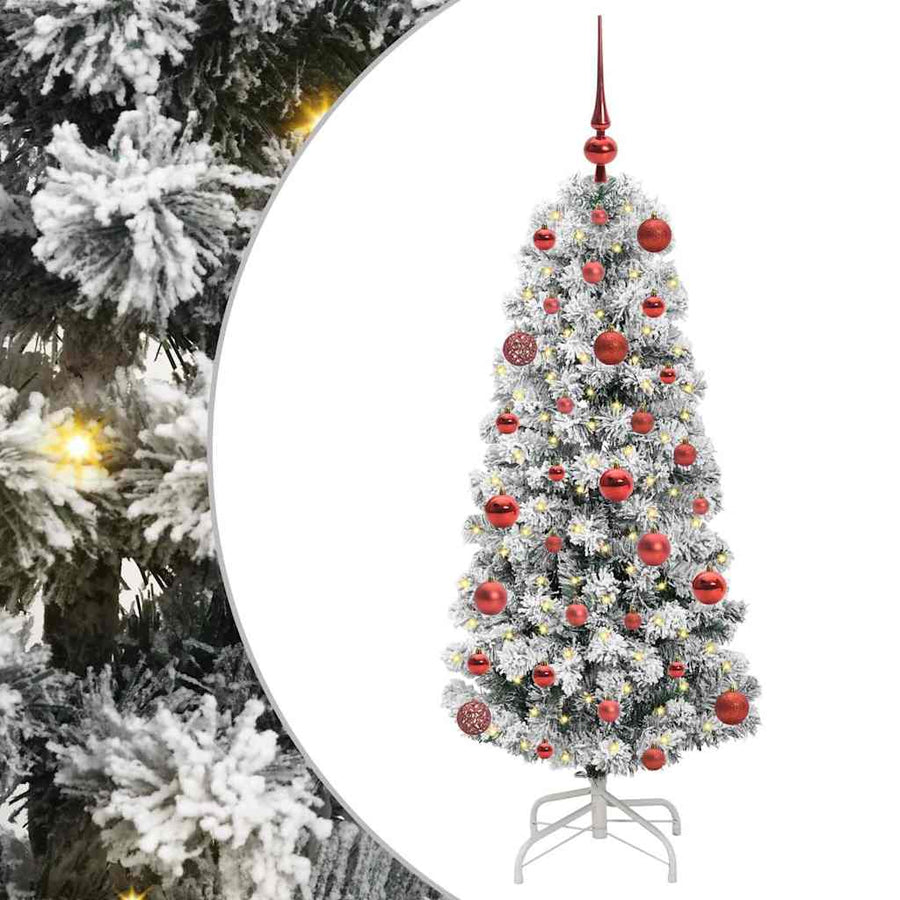 Kunstmatige Inklapbare Kerstboom Groen en wit 120 cm PVC