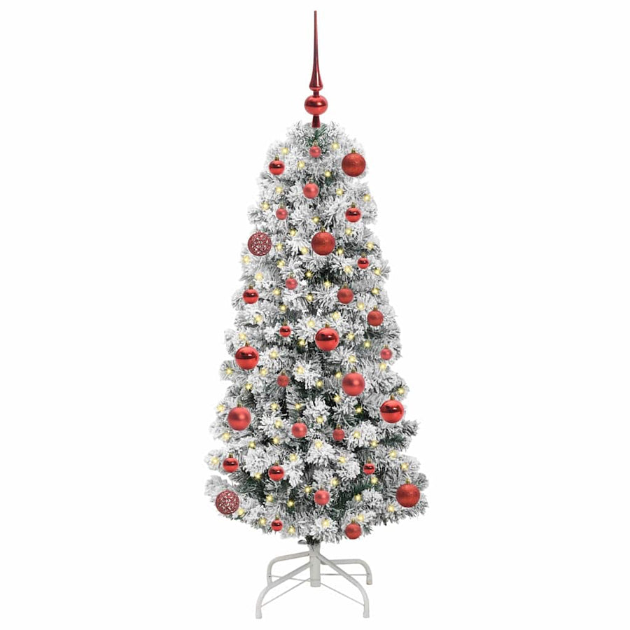 Kunstmatige Inklapbare Kerstboom Groen en wit 120 cm PVC