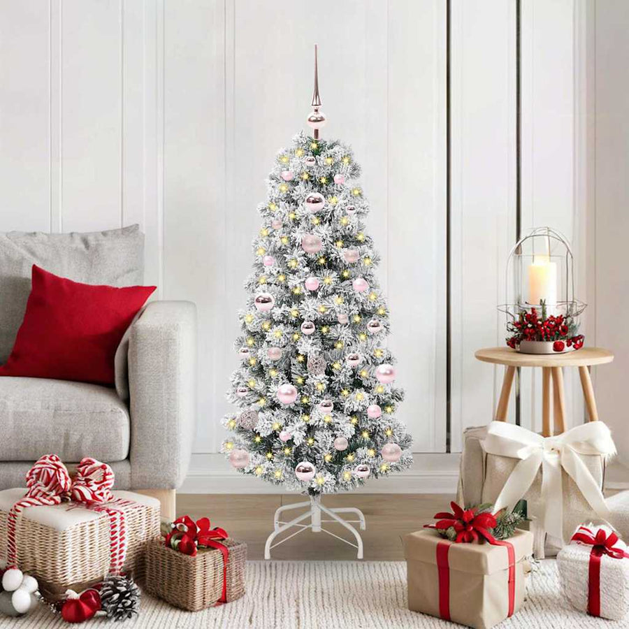 Kunstmatige Inklapbare Kerstboom Groen en wit 120 cm PVC