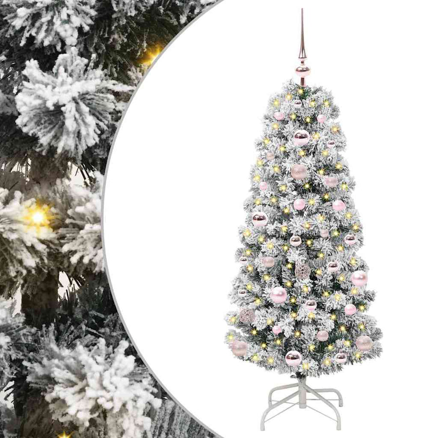 Kunstmatige Inklapbare Kerstboom Groen en wit 120 cm PVC