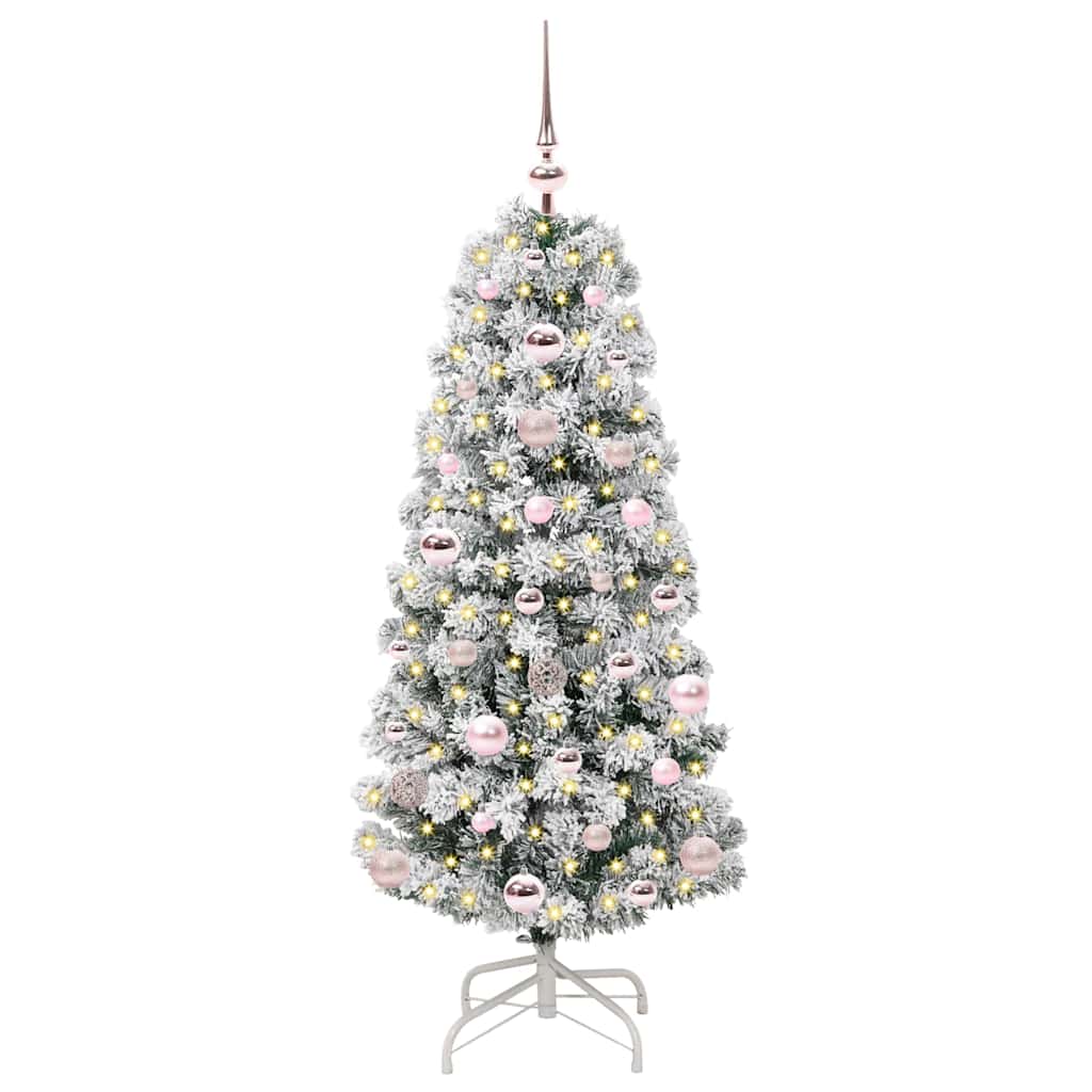 Kunstmatige Inklapbare Kerstboom Groen en wit 120 cm PVC