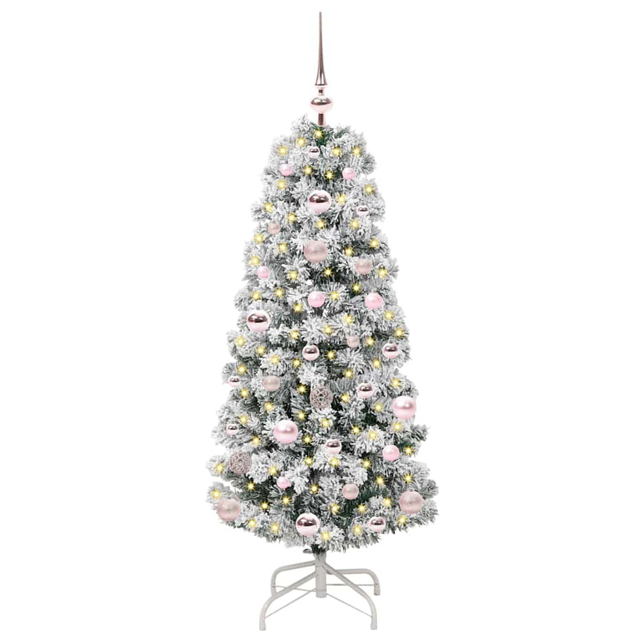 Kunstmatige Inklapbare Kerstboom Groen en wit 120 cm PVC