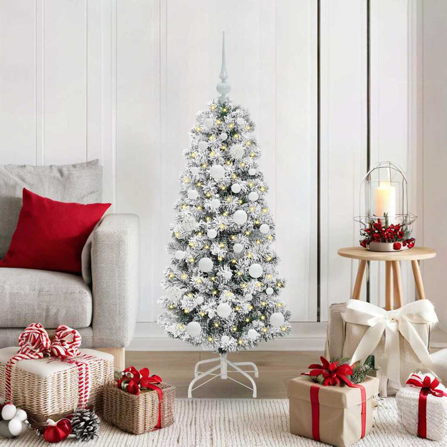 Kunstmatige Inklapbare Kerstboom Groen en wit 120 cm PVC