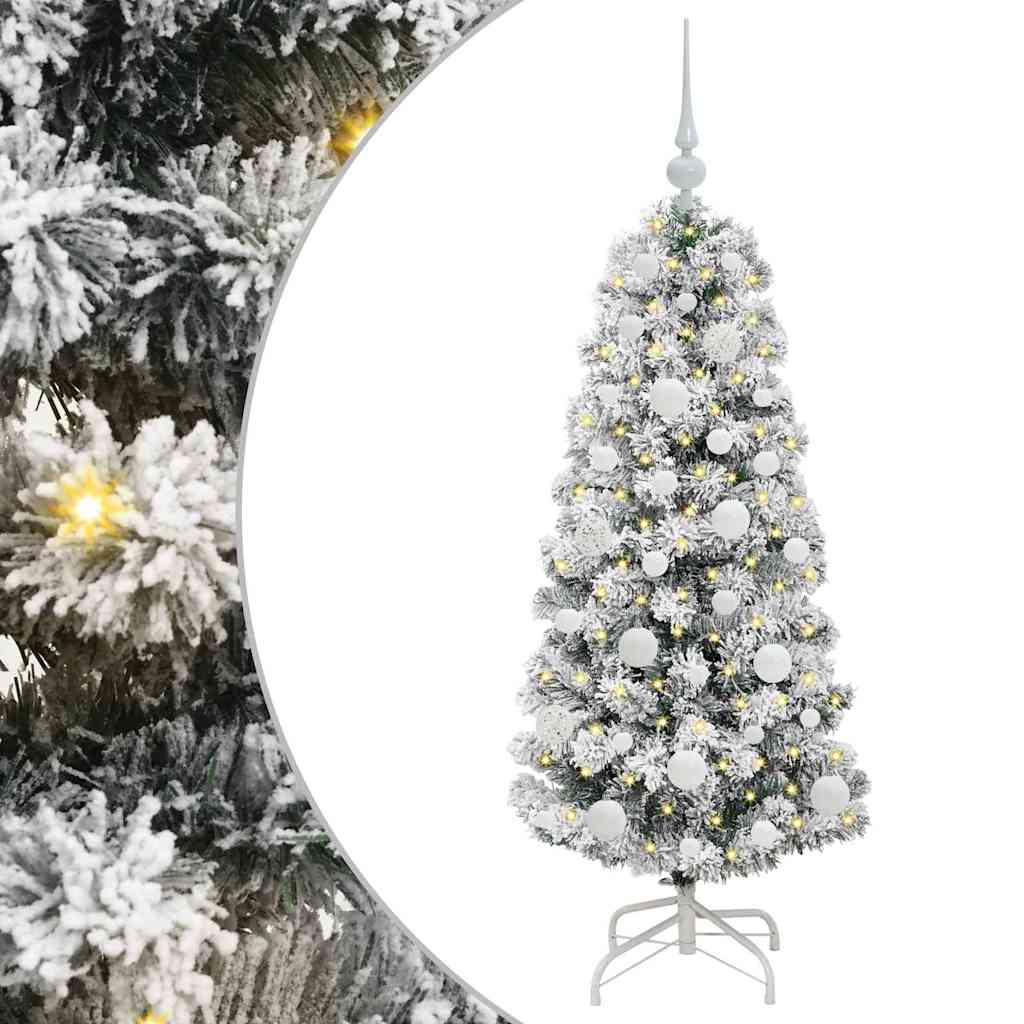 Kunstmatige Inklapbare Kerstboom Groen en wit 120 cm PVC