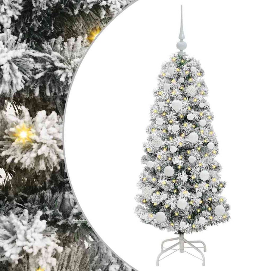 Kunstmatige Inklapbare Kerstboom Groen en wit 120 cm PVC