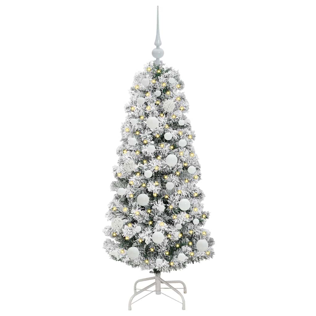 Kunstmatige Inklapbare Kerstboom Groen en wit 120 cm PVC