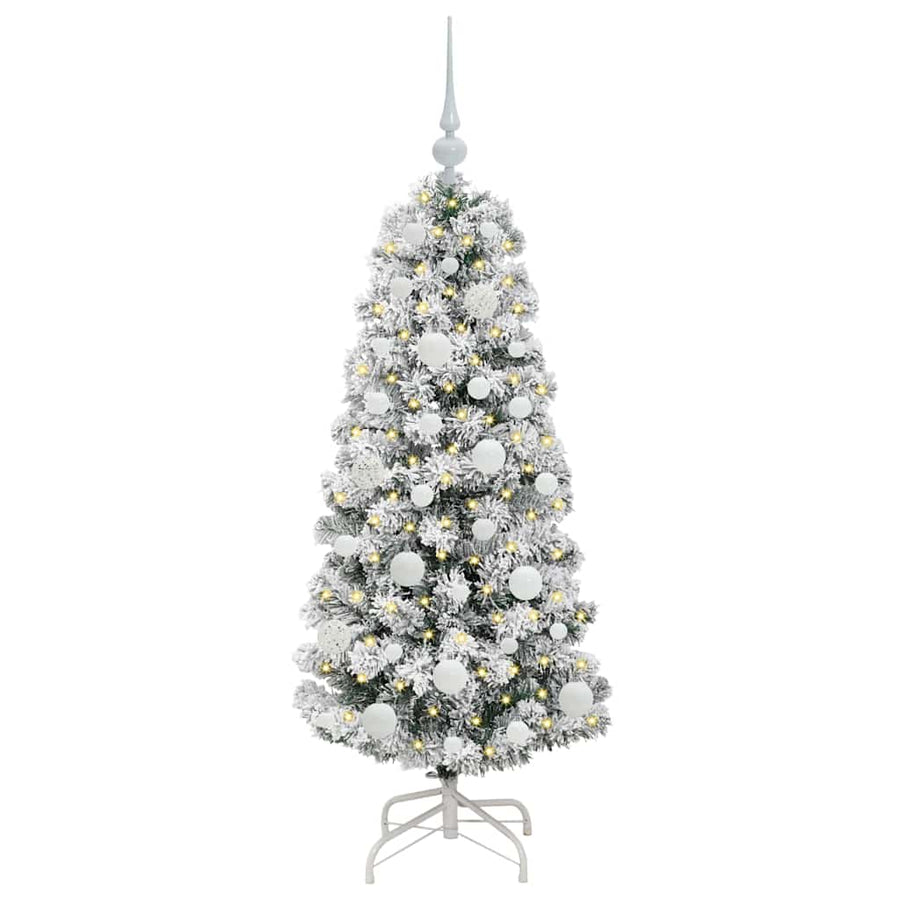 Kunstmatige Inklapbare Kerstboom Groen en wit 120 cm PVC