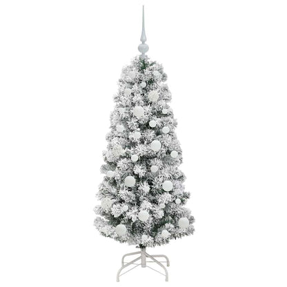 Kunstmatige Inklapbare Kerstboom Groen en wit 120 cm PVC