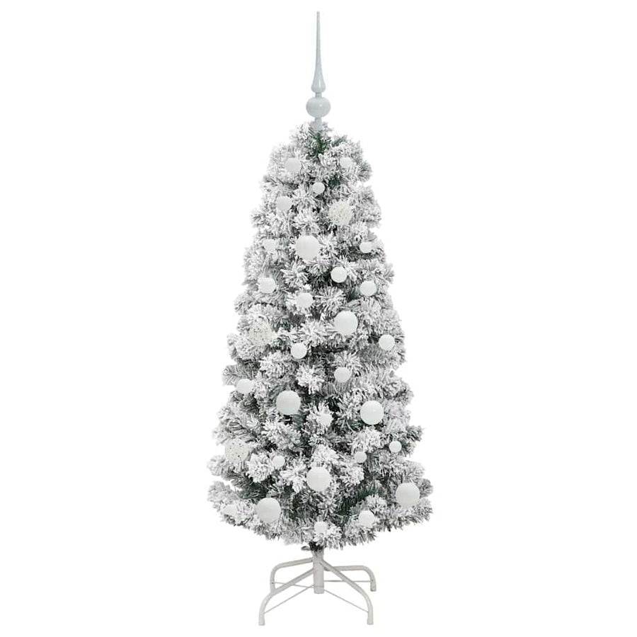 Kunstmatige Inklapbare Kerstboom Groen en wit 120 cm PVC