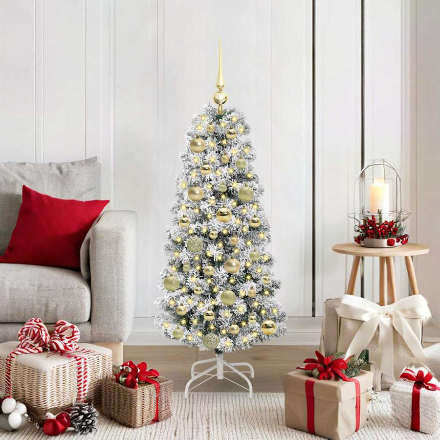 Kunstmatige Inklapbare Kerstboom Groen en wit 120 cm PVC