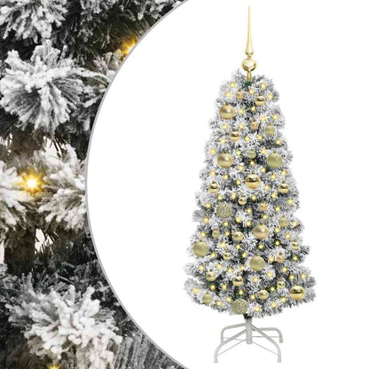 Kunstmatige Inklapbare Kerstboom Groen en wit 120 cm PVC