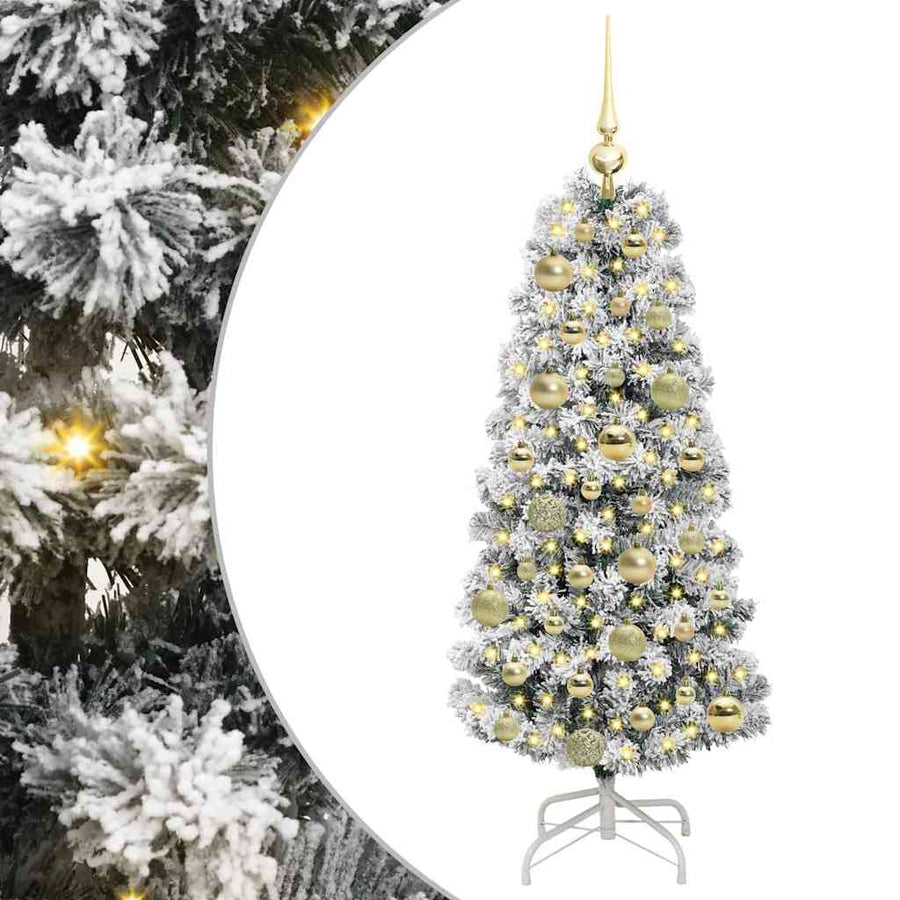 Kunstmatige Inklapbare Kerstboom Groen en wit 120 cm PVC