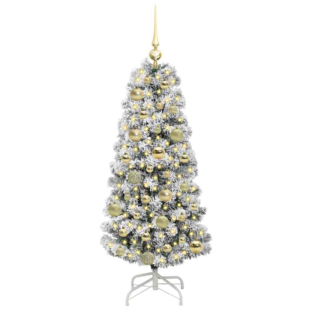 Kunstmatige Inklapbare Kerstboom Groen en wit 120 cm PVC