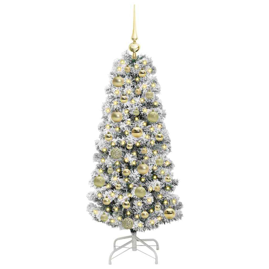 Kunstmatige Inklapbare Kerstboom Groen en wit 120 cm PVC