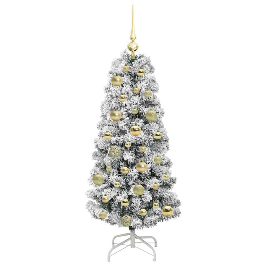 Kunstmatige Inklapbare Kerstboom Groen en wit 120 cm PVC