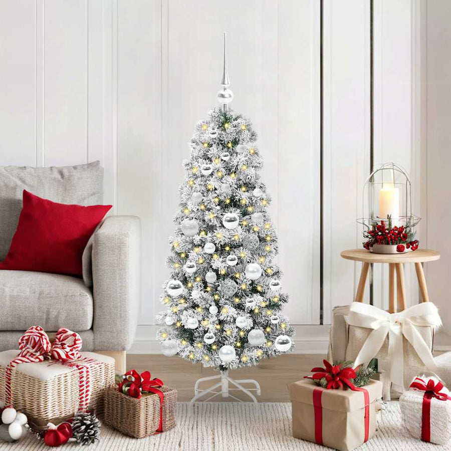 Kunstmatige Inklapbare Kerstboom Groen en wit 120 cm PVC