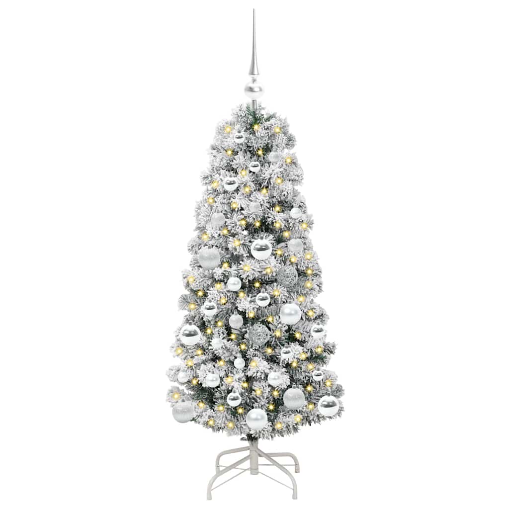 Kunstmatige Inklapbare Kerstboom Groen en wit 120 cm PVC