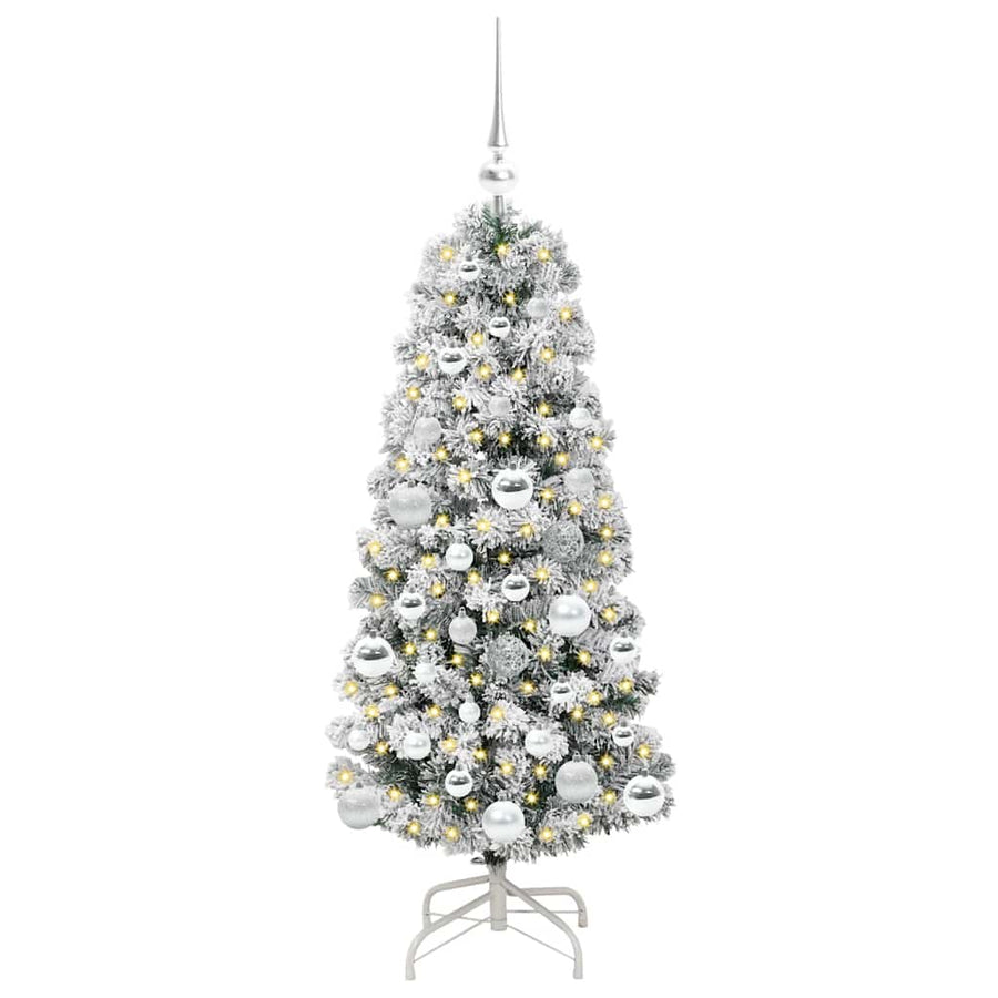 Kunstmatige Inklapbare Kerstboom Groen en wit 120 cm PVC