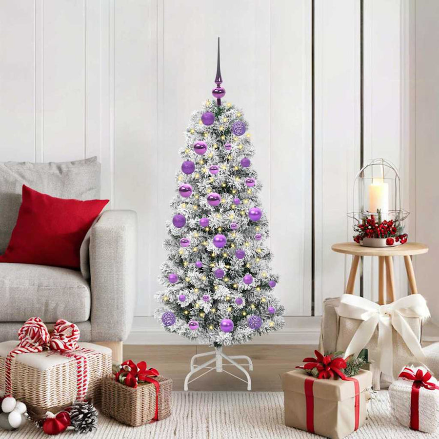 Kunstmatige Inklapbare Kerstboom Groen en wit 120 cm PVC