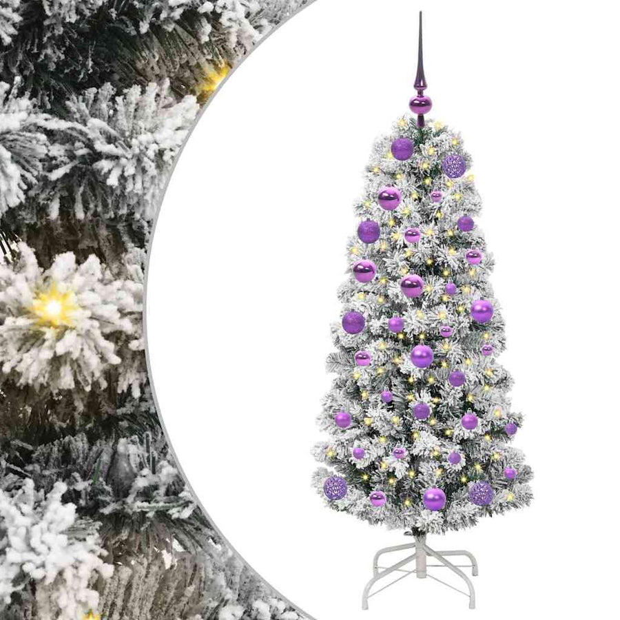 Kunstmatige Inklapbare Kerstboom Groen en wit 120 cm PVC