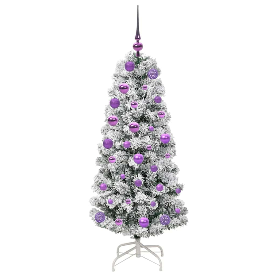 Kunstmatige Inklapbare Kerstboom Groen en wit 120 cm PVC