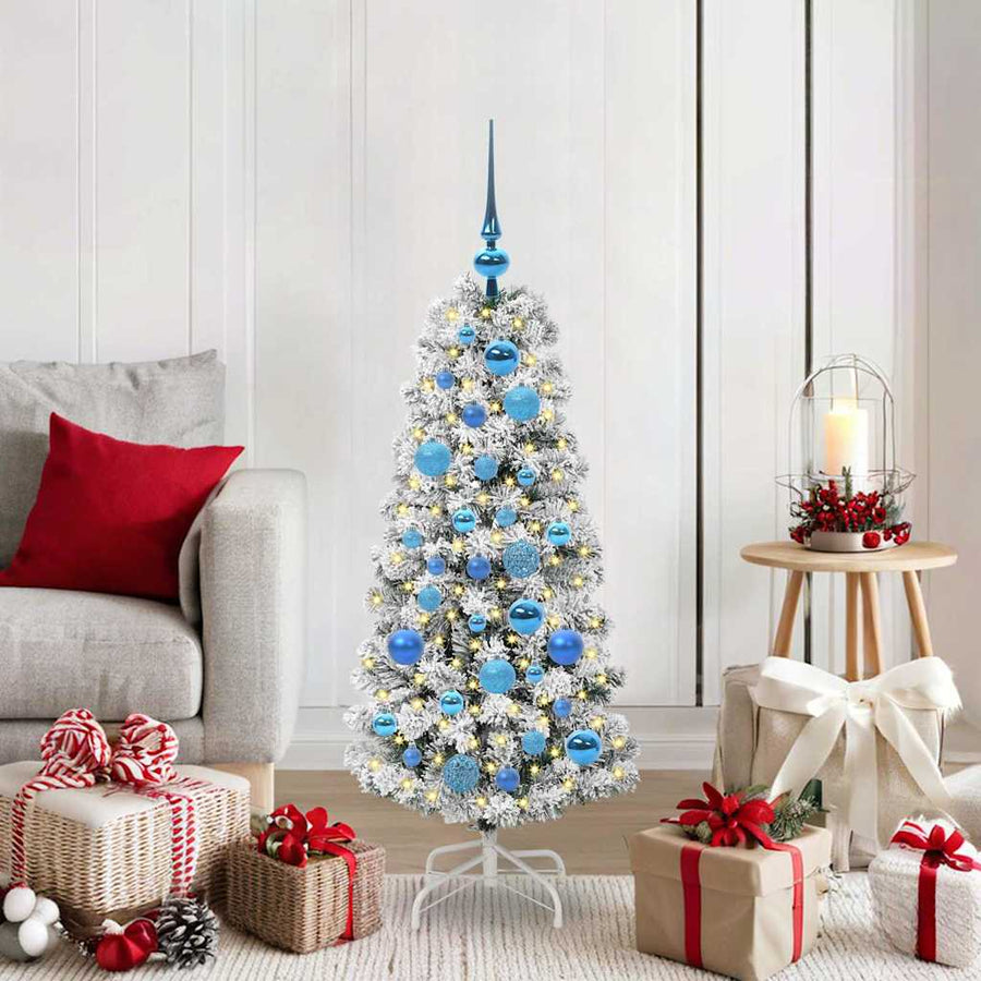 Kunstmatige Inklapbare Kerstboom Groen en wit 120 cm PVC
