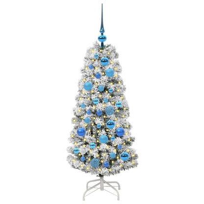 Kunstmatige Inklapbare Kerstboom Groen en wit 120 cm PVC