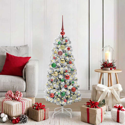 Kunstmatige Inklapbare Kerstboom Groen en wit 120 cm PVC