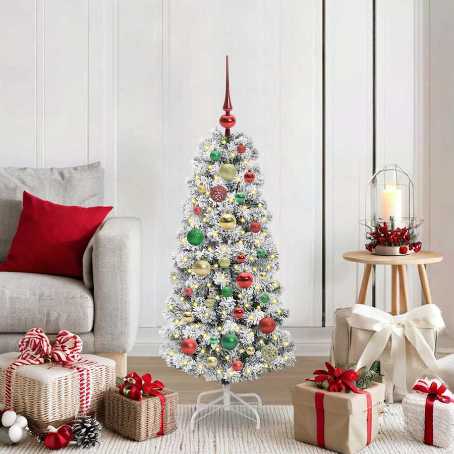 Kunstmatige Inklapbare Kerstboom Groen en wit 120 cm PVC