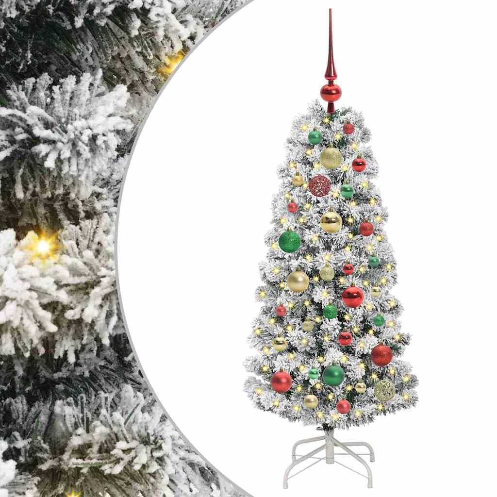 Kunstmatige Inklapbare Kerstboom Groen en wit 120 cm PVC