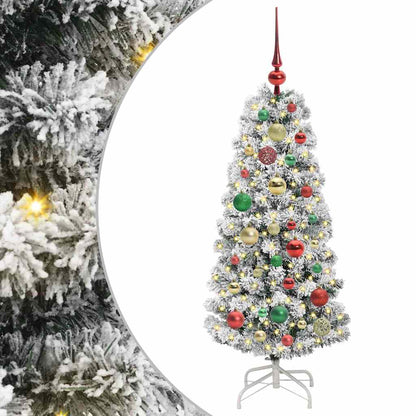 Kunstmatige Inklapbare Kerstboom Groen en wit 120 cm PVC