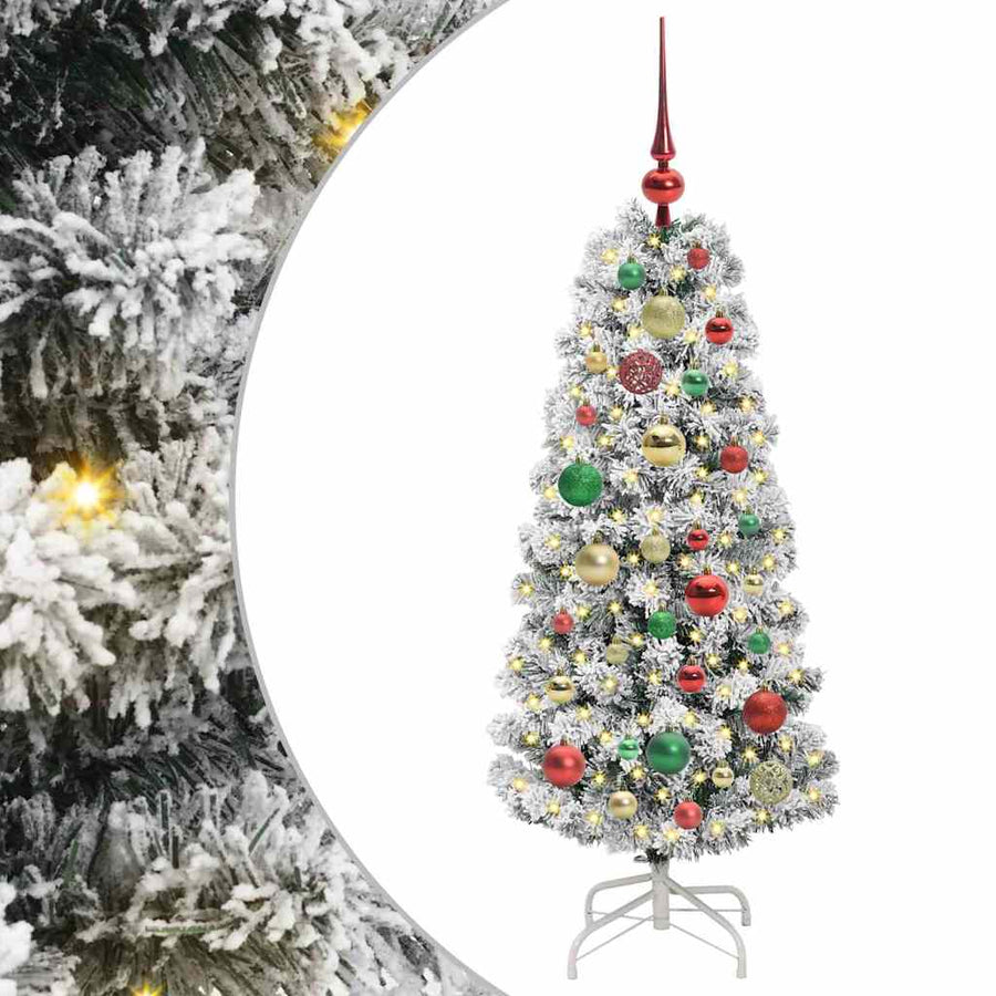 Kunstmatige Inklapbare Kerstboom Groen en wit 120 cm PVC