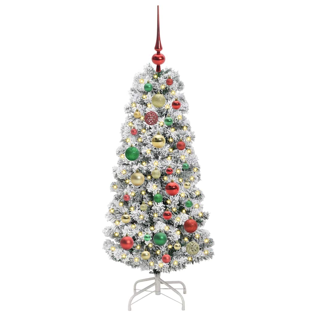 Kunstmatige Inklapbare Kerstboom Groen en wit 120 cm PVC