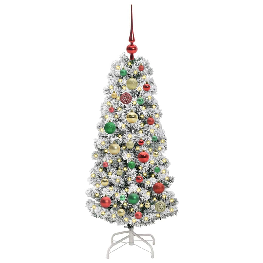 Kunstmatige Inklapbare Kerstboom Groen en wit 120 cm PVC