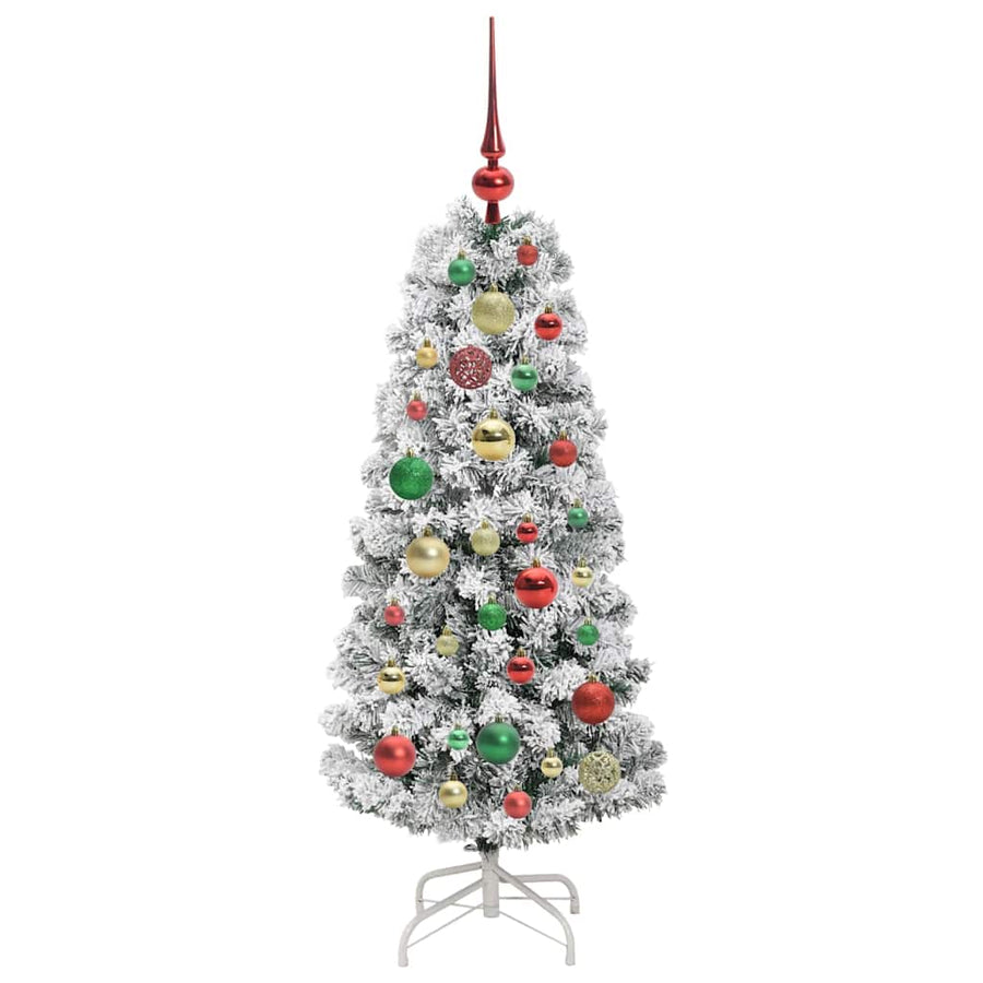 Kunstmatige Inklapbare Kerstboom Groen en wit 120 cm PVC