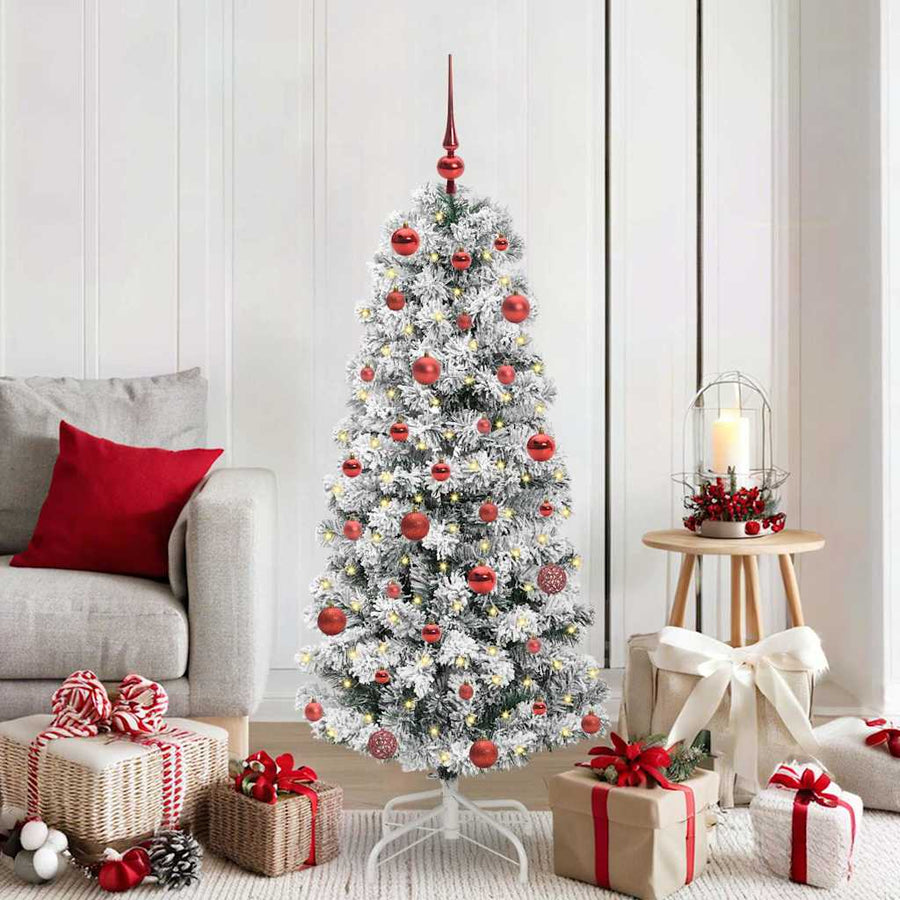 Kunstmatige Inklapbare Kerstboom Groen en wit 150 cm PVC