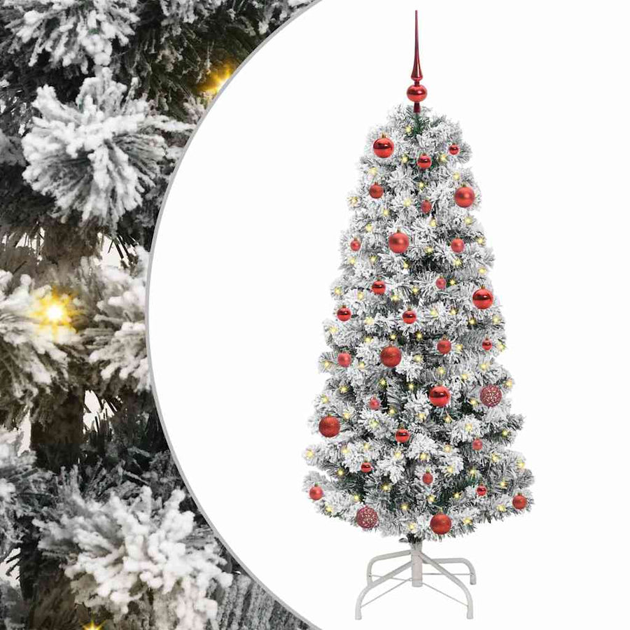 Kunstmatige Inklapbare Kerstboom Groen en wit 150 cm PVC