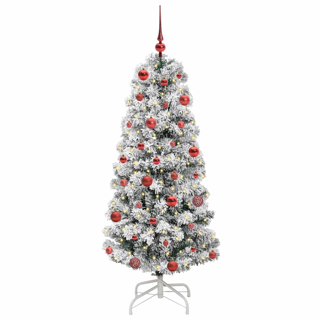 Kunstmatige Inklapbare Kerstboom Groen en wit 150 cm PVC
